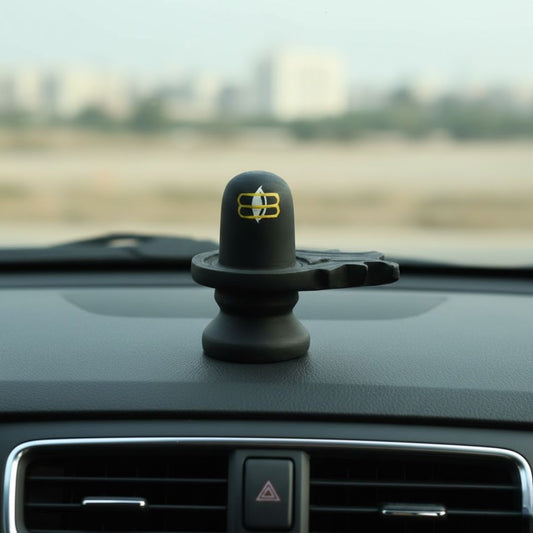 Black Marble Shivling (Yellow)