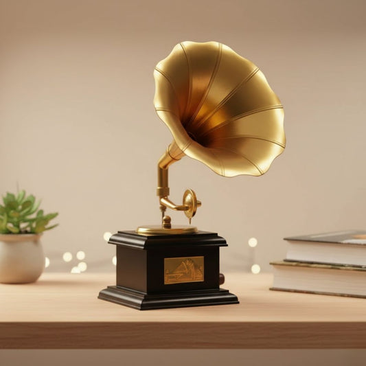 Brass Vintage Gramophone Showpiece