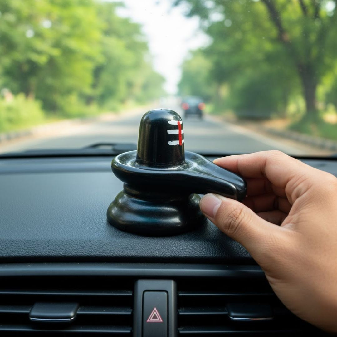 Black Marble Shivling (Red)