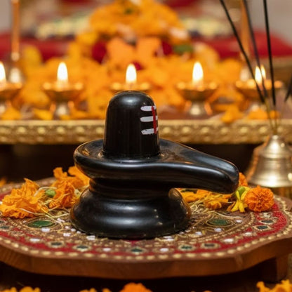 Black Marble Shivling (Red)